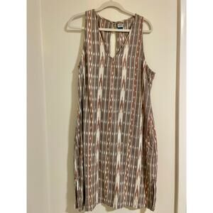 KAVU Rita Cafe Print Boho Aztec Dress Western Keyhole Back-XL